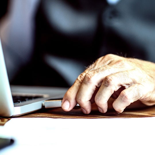 man working with his laptop