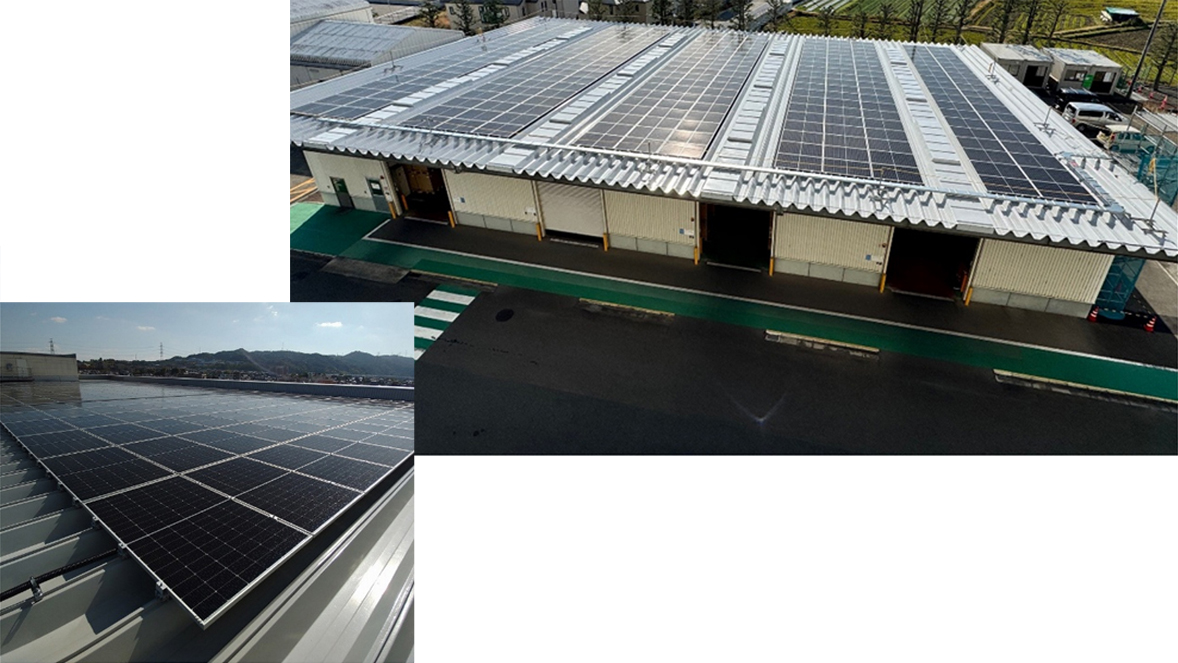 Zonne-energiesystemen op Hirakata en Tamaki-plants