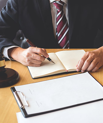 ambtenaar maakt een aantekening